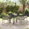 vidaXL Tuin eettafelset met kussen 5 pcs Lichtgrijs poly rattan