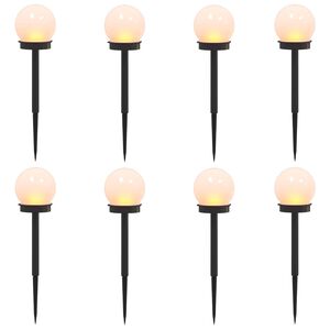 vidaXL Buitenzonne-lampen met grondpin 8 st Warmwit 38,5 cm ABS
