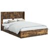 vidaXL Bedframe met opbergruimte en hoofdbord Gerookt eiken