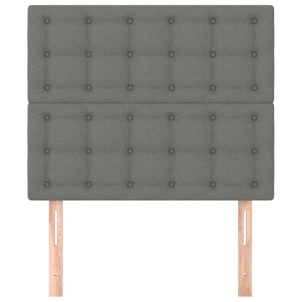 vidaXL Hoofdbord donkergrijs 80x5x118/128 cm Stof