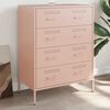vidaXL Dressoir 68x39x89 cm staal roze