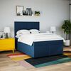 vidaXL Boxspring met matras stof blauw 160x200 cm
