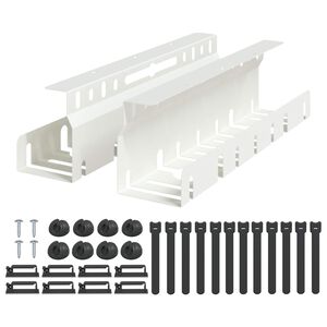 vidaXL Kabelgoot voor onder bureau 2 st Wit 43 x 9 x 11 cm Staal
