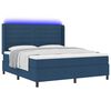 vidaXL LED Box Spring Bed met matras Blauw 180 x 200 cm Stof