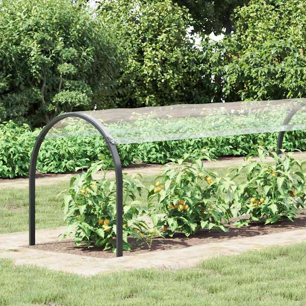 vidaXL Plantenafdekking met zeilringen 1x10 m PVC