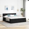 vidaXL Ottoman bed met matrassen en LED's 180x200cm stof zwart