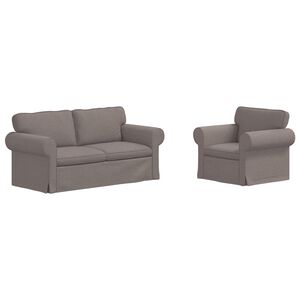 vidaXL Bank 2 pcs Taupe