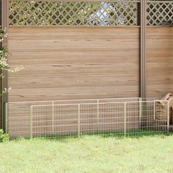 vidaXL Hondenkennel 3 m&sup2; staal zilverkleurig