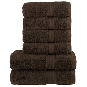 vidaXL 6-delige Handdoekenset SOLUND 600 g/m&sup2; bruin