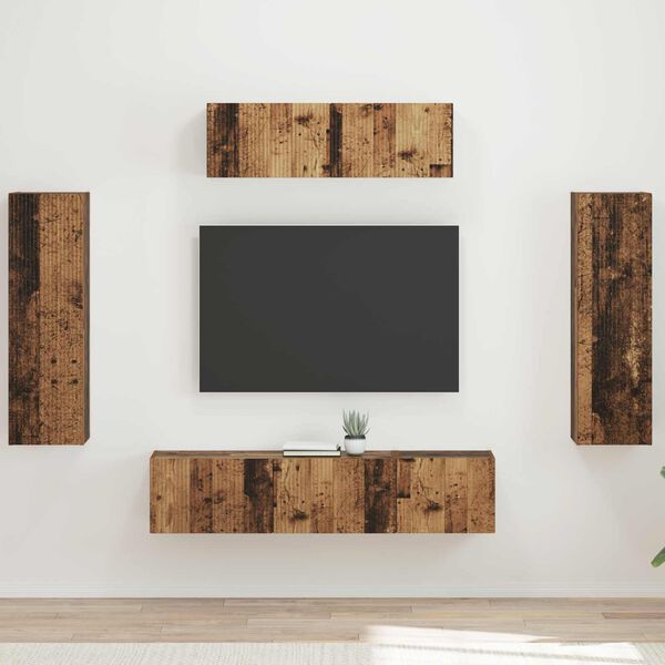 vidaXL TV-kast 5 pcs Oudhout
