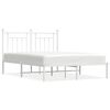vidaXL Bedframe met hoofdbord metaal wit 140x200 cm