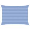 vidaXL Zonneschaduwzeil Blauw en Wit 5 x 6 m HDPE