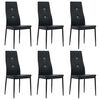 vidaXL Eetkamerstoelen 6 st kunstleer zwart