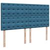 vidaXL Ottoman bed met matrassen 180x200cm fluweel donkerblauw