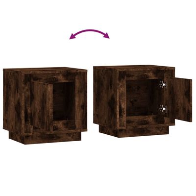 vidaXL Nachtkastjes 2 st 44x35x45 cm bewerkt hout gerookt eikenkleurig