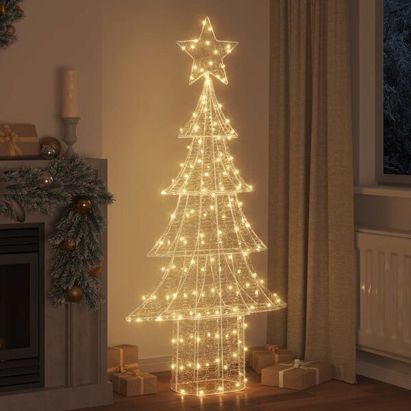 vidaXL Kerstboom met 240 LED Warmwit 150 cm Acryl