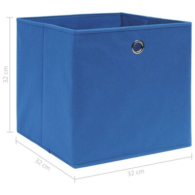 vidaXL Opbergboxen 10 st 32x32x32 cm stof blauw