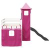 vidaXL Kinderhoogslaper met toren 80x200 cm massief grenenhout roze