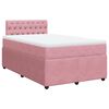 vidaXL Boxspring met matras fluweel roze 120x190 cm