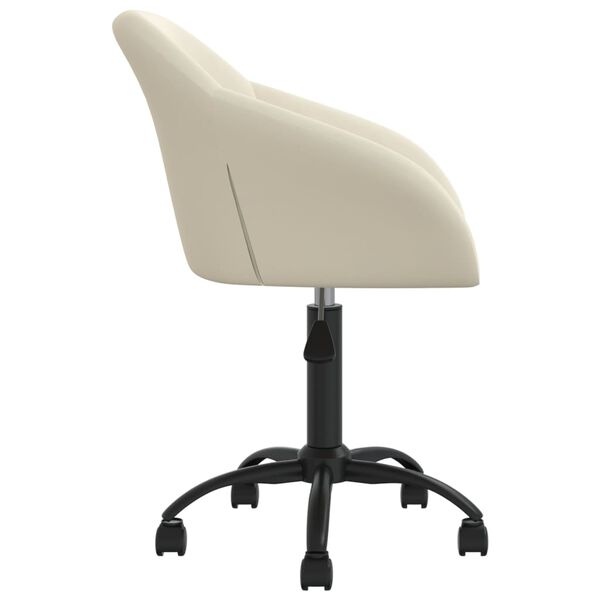 vidaXL Eetkamerstoel draaibaar fluweel cr&egrave;mekleurig