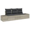 vidaXL Tuinbankenset met opslag 3 pcs Lichtgrijs poly rattan