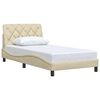 vidaXL Bedframe zonder matras 100x200 cm stof cr&egrave;mekleurig