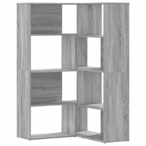 vidaXL Boekenkast 4-laags hoek 85x85x140 cm bewerkt hout grijs sonoma