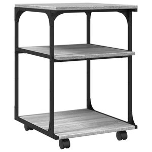 vidaXL Printerkastje 3-laags 43x48x64 cm bewerkt hout grijs sonoma