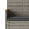 vidaXL Tuinbank 3-zits met kussens poly rattan grijs