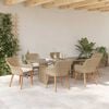 vidaXL Tuin eettafelset met kussen 7 pcs Beige poly rattan