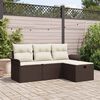 vidaXL Tuin Sofa Set met kussen met opslag 4 pcs Bruin Poly riet