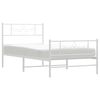 vidaXL Bedframe met hoofd- en voeteneinde metaal wit 100x190 cm