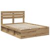 vidaXL Bedframe Ambachtelijk eiken 150 x 200 cm Massief grenenhout