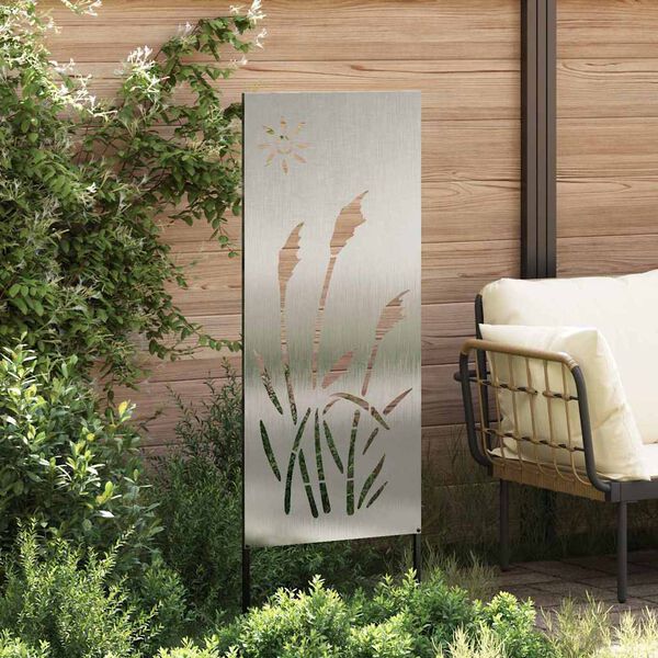 vidaXL Tuin Privacy Screen Fretwerk Zilver 50 x 140 cm Roestvrij staal