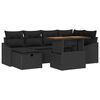 vidaXL Tuin Sofa Set met kussen met opslag 7 pcs Zwart Poly riet