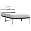 vidaXL Bedframe met hoofdbord metaal zwart 75x190 cm