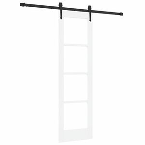 vidaXL Schuifdeur Wit 61 x 198,5 cm Massief grenenhout en glas