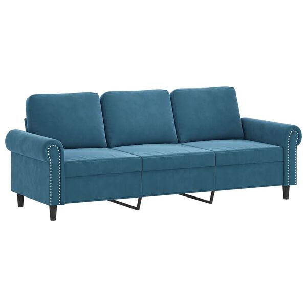 vidaXL 2-delige Loungeset met kussens fluweel blauw