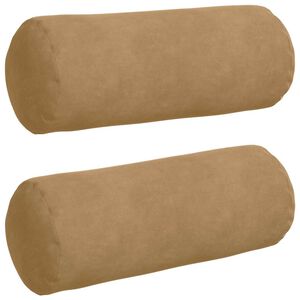 vidaXL Bolster Kussens 2 stuks Bruin &Oslash; 15 x 40 cm Cordstof