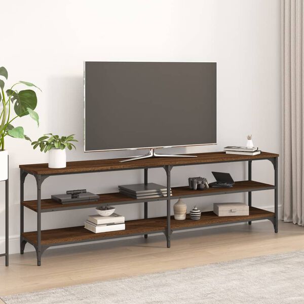 vidaXL Tv-meubel 160x30x50 cm bewerkt hout bruin eikenkleur