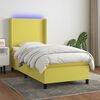vidaXL Boxspring met matras en LED stof groen 90x200 cm
