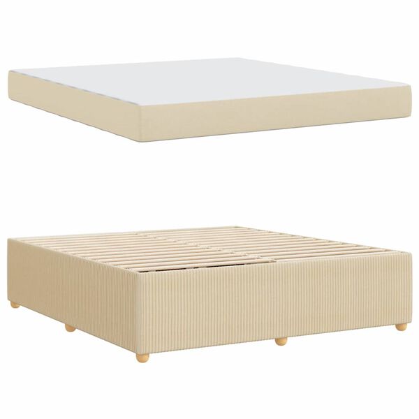vidaXL Bedframe met matras Cr&egrave;me 180 x 200 cm Stof
