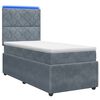vidaXL LED Boxspring Bed met Matras Donkergrijs 80 x 200 cm Fluweel