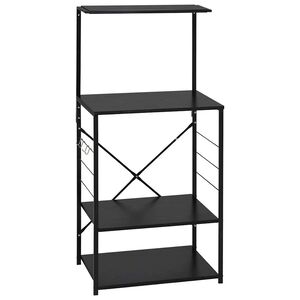 vidaXL Magnetronkast 60x39,6x123 cm bewerkt hout zwart