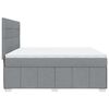 vidaXL Boxspring met matras stof lichtgrijs 200x200 cm