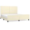 vidaXL Bedframe met hoofdbord kunstleer cr&egrave;mekleurig 180x200 cm