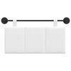 vidaXL Hangend Hoofdeinde Wandgemonteerd Wit 90 x 55 x 5 cm Stof