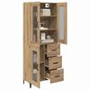 vidaXL Highboard Artisan Eiken 69,5 x 34 x 180 cm Bewerkt hout