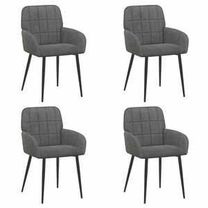vidaXL Eettafelstoelen 4 st fluweel Donkergrijs 56.5 x 50 x 85 cm