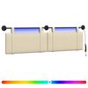 vidaXL Hangend hoofdbord Met LED-verlichting Cr&egrave;mekleurig Stof